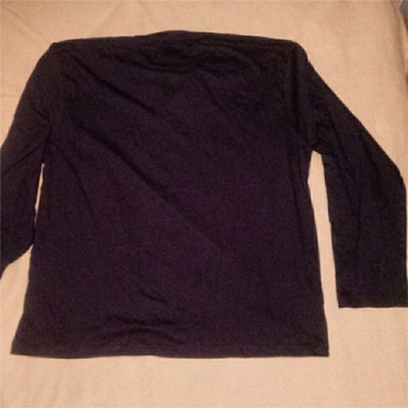 Men's Dark Navy Black Henley Long Sleeve - Picture 4 of 5